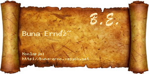 Buna Ernő névjegykártya